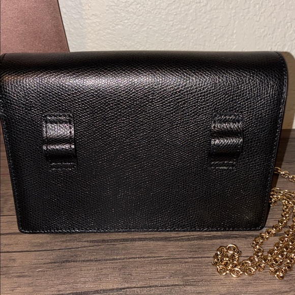 Furla 1927 Black Leather Clutch with Gold Chain - Picture 5 of 5